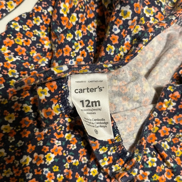 🌟5/$25 Carter’s Floral Long Sleeve Blouse Size 12 Months - Picture 3 of 3